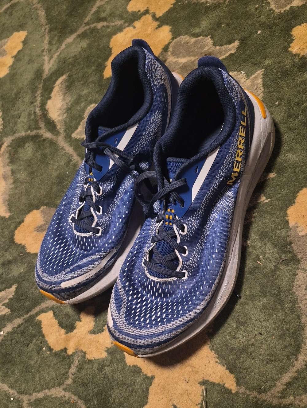 Merrell Blue and Yellow Men's Athletic Running Shoes
